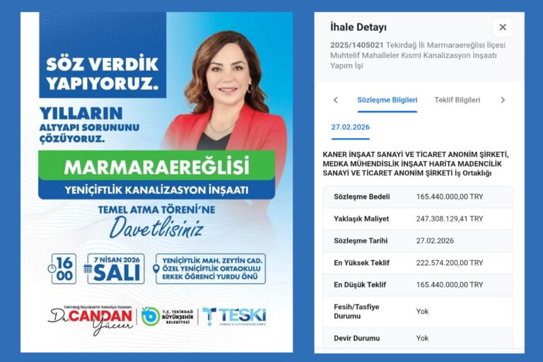 Yeniçiftlik kanalizasyon inşaatı temel atma töreni afişi