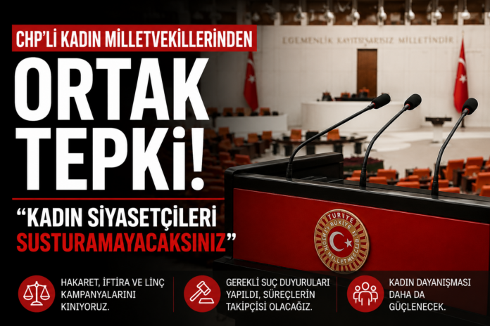 chp-kadin-milletvekilleri-ortak-tepki BMM kürsüsü önünde CHP kadın milletvekilleri ortak tepki afişi
